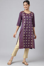 Purple Zari Embroidered Ethnic kurti in Germany