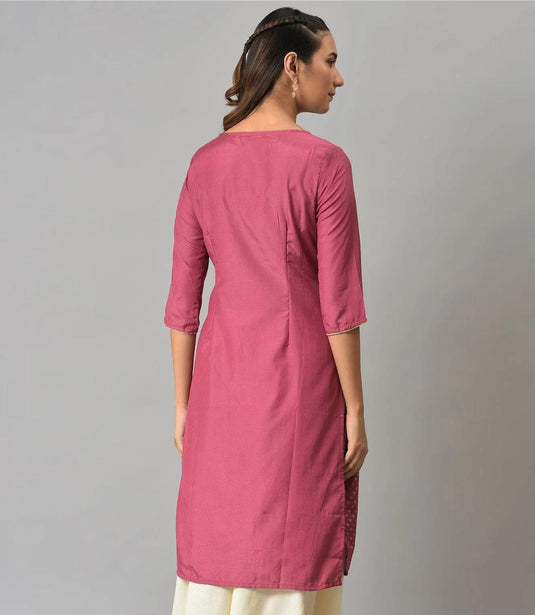 Pink Floral Printed Sequined Ethnic kurta in Germany