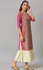 Pink Floral Printed Sequined Ethnic kurta in Germany