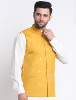Mens Yellow Silk Embroidered Sequence Jacket in Berlin