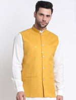 Mens Yellow Silk Embroidered Sequence Jacket in Berlin