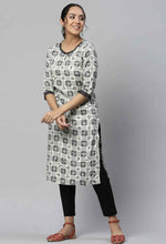 Beige Rayon Floral Printed Ethnic kurta
