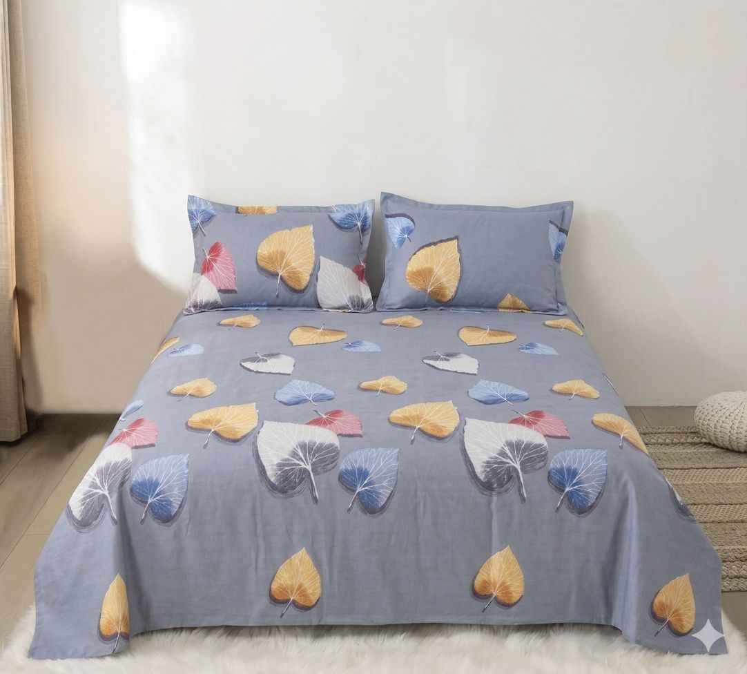 Floral Microfibre King Bedsheet with 2 Pillow Covers in Berlin