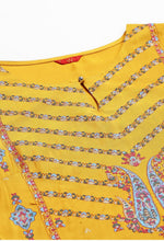 Mustard Glitter Printed Shantung kurta in Germany