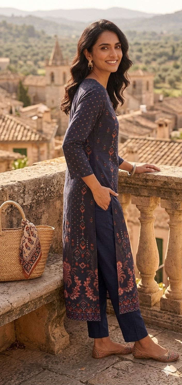 Women Ethnic Motifs Printed Kurta in Germany