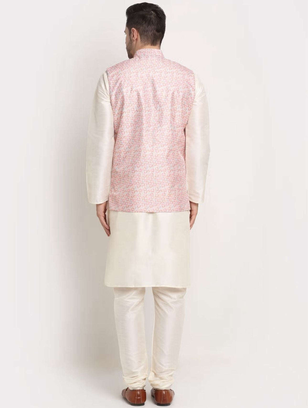 Men Kurta & Churidar with Thread Work Pink Nehru Jacket in Germany