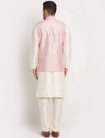 Men Kurta & Churidar with Thread Work Pink Nehru Jacket in Germany