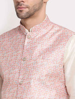 Men Kurta & Churidar with Thread Work Pink Nehru Jacket in Germany