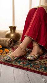 Multicolor Zardosi Work Hand Embroidered Jutti in Berlin
