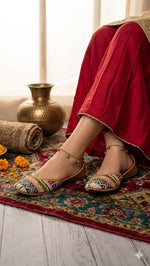 Multicolor Zardosi Work Hand Embroidered Jutti in Berlin