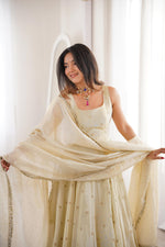Cosmos Gold With Embroidery Work Gown And Dupatta Set in Germany