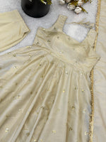 Cosmos Gold With Embroidery Work Gown And Dupatta Set in Germany