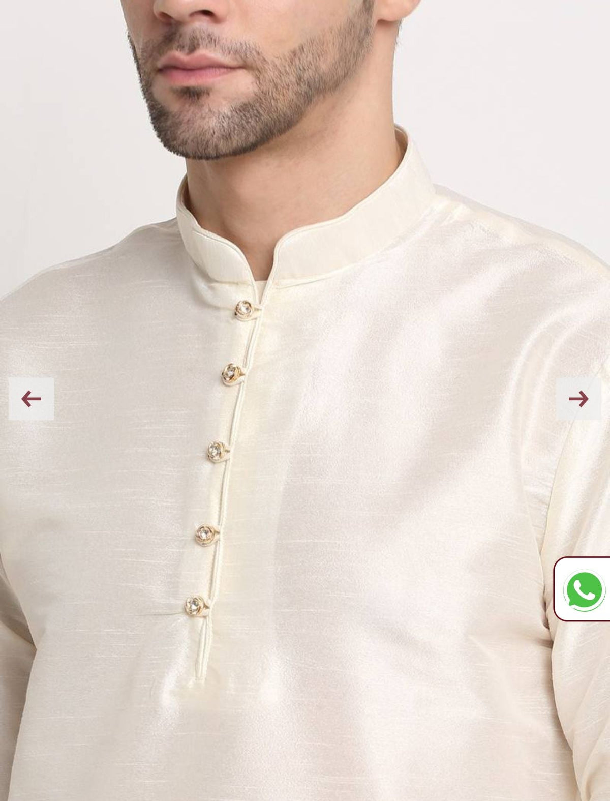 Silk Blend Kurta And Churidar With Jacquard Red Nehru Jacket