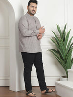 Men's Silk Blend Cream Printed ONLY Long Kurta in Germany