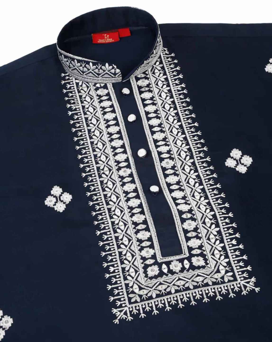 Men Blue Embroidered Kurta with Trouser with Stole in Germany