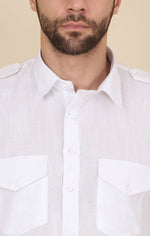 Shirt Collar Cuffed Sleeves Pure Cotton Pathani Kurta With Salwar in Germany
