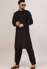Men's Cotton Pathani Kurta With Drawstring Salwar Set in Berlin