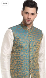 Men Silk Blend Kurta And Pajama Paisley Nehru Jacket Only in Germany