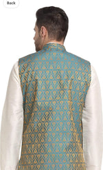 Men Silk Blend Kurta And Pajama Paisley Nehru Jacket Only in Germany