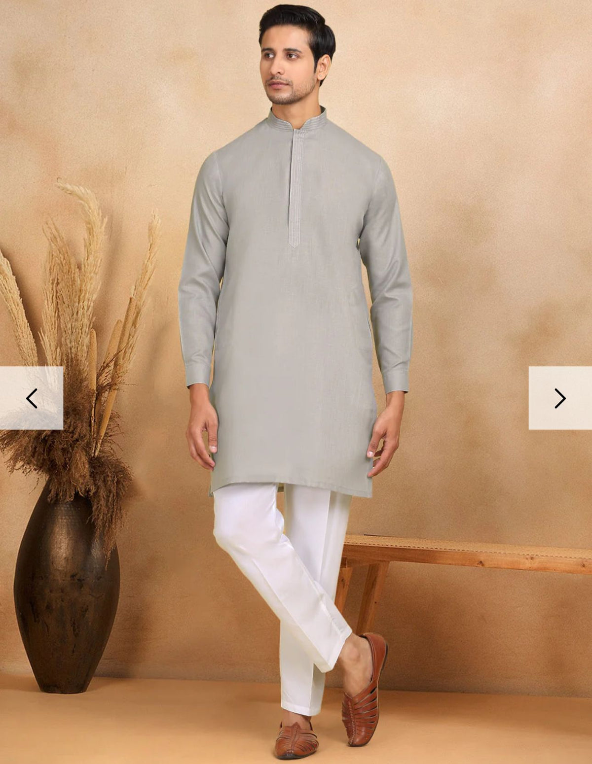 Cotton Regular Straight Kurta Trouser With Sequin Embroidery Open Nehru Jacket Set in Germany