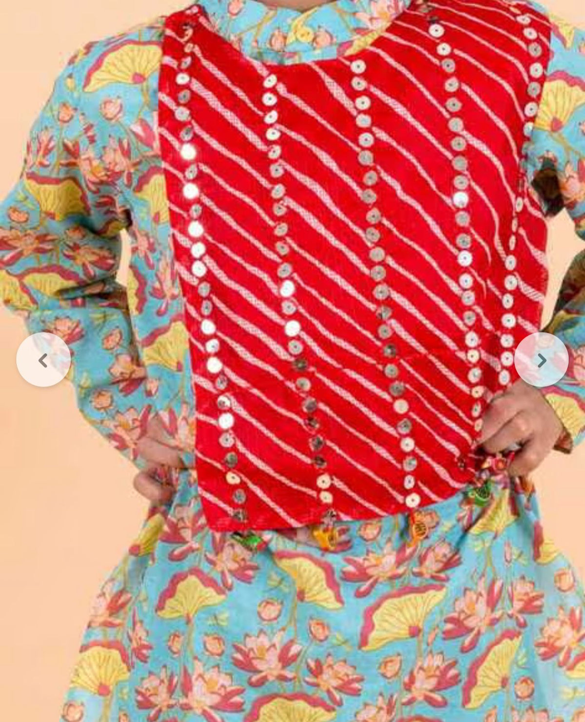Floral Print 2-Piece Kurta Pyjamas Set in Berlin
