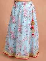 Girls Polyester Red Blue Floral Readymade Lehenga Choli Set in Berlin Namma Markt
