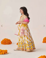 Girls Yellow Cotton Regular Fit Printed Lehenga Choli in Germany