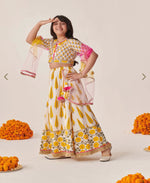 Girls Yellow Cotton Regular Fit Printed Lehenga Choli in Germany