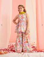 Kids Multi Floral Printed Regular Kurta With Sharara & Dupatta Set in Germany