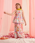 Kids Multi Floral Printed Regular Kurta With Sharara & Dupatta Set in Germany