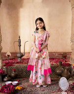 Girls Peach Regular Fit Printed Kurta Set in Germany