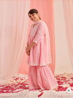 Girls Floral Embroidered Regular Thread Work Kurta With Sharara With Dupatta in Germany