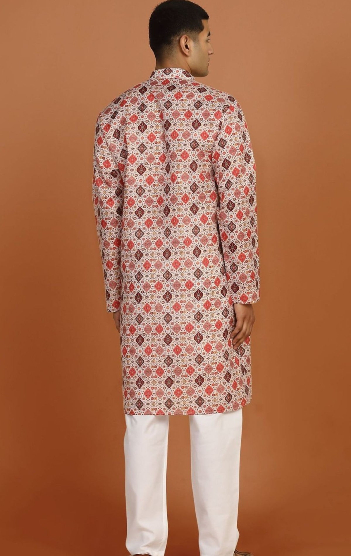 Geometric Printed Knee-Length Kurta with Pyjama