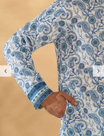 Cotton Embroidered Sequin Chikan Floral Print Thread Work Kurta And Pant in Germany