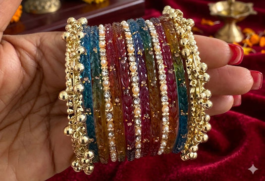 Glass multicoloured bangles in Germany