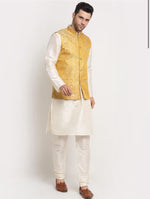 Jacquard Woven Design Nehru Jacket with kurta and pyjama in Berlin