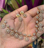 AD Stone Floral Minimal Gold Plated Necklace  with Earring Premium Quality in Germany