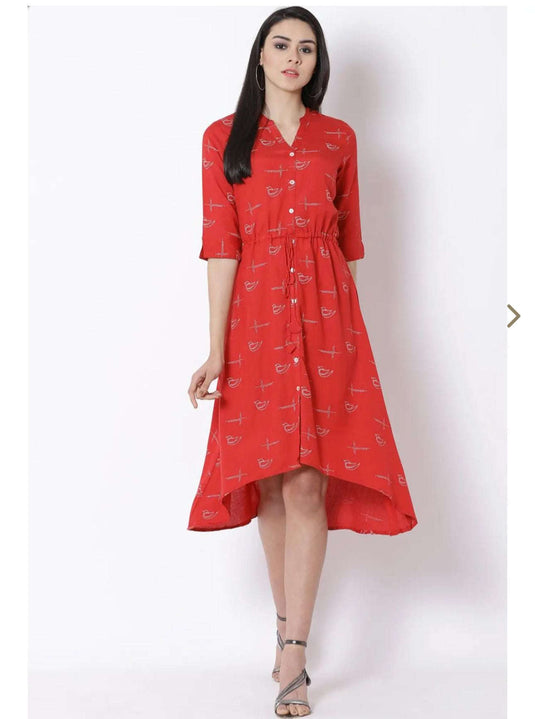 Red Printed Assymetric Kurti in Germany Namma Markt