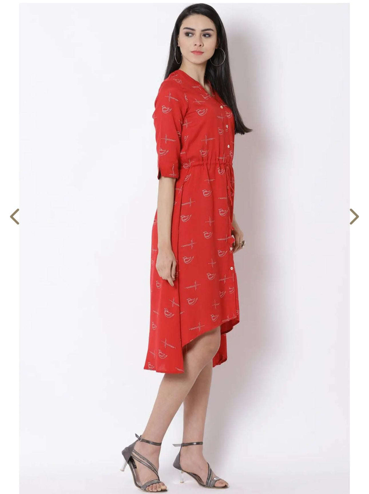 Red Printed Assymetric Kurti in Germany Namma Markt