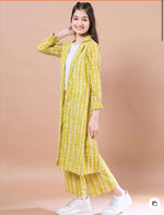 Girls Ethnic Printed Hosiery Straight Fit Top & Pant With Jacket in Germany