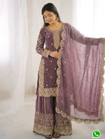 Latest Lavender  Designer Silk Palazzo Suit for Women Party Wear In Germany