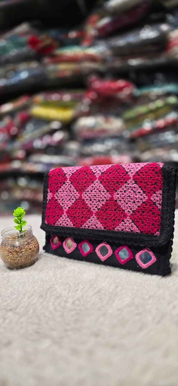 Boho Mirror Work Sling Purse, Handmade Cotton Clutch in Berlin