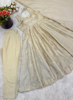 New Designer Cosmos Gold With Embroidery Work Gown And Dupatta Set in Germany(Anarkali Set Stitched)