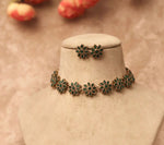 Elegant White Floral Choker Set with Matching Studs in Germany