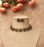 Elegant White Floral Choker Set with Matching Studs in Germany