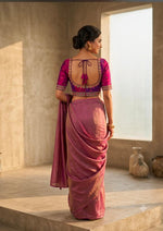 Magenta silk-textured blouse in Germany