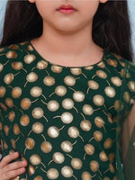 Ethnic Wear Motif Foil Printed Frock Style Salwar Suit Set For Girls With Dupatta in Berlin