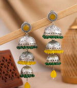 Silver Oxidized Jhumki Earrings in Germany