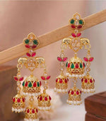 Traditional Gold-Plated Multi-Tiered Elephant Jhumka Earrings in Germany