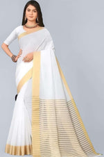 Cotton Blend Saree with Blouse Piece for Festive & Temple Wear In Berlin